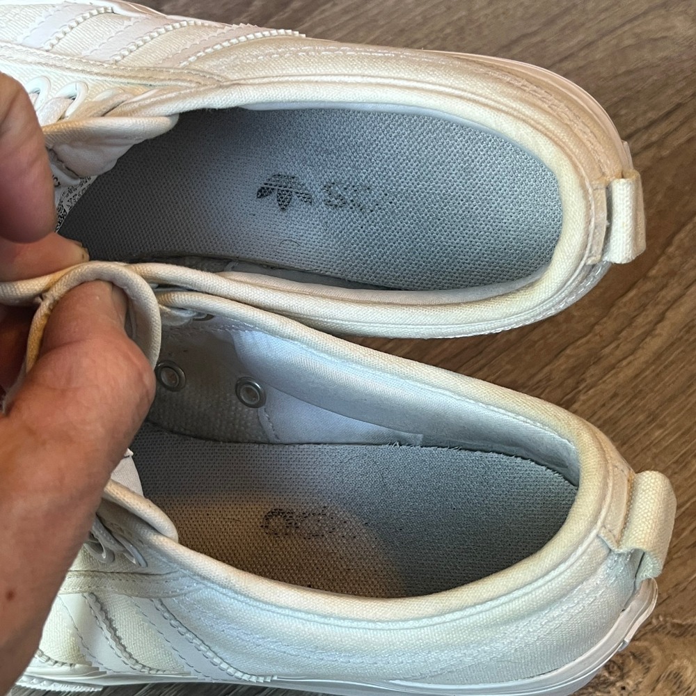 Adidas Nizza Platform Low Sneakers‎ Triple White Womens 8 UK 6.5 EU 40 - Picture 7 of 10